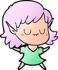 happy cartoon elf girl