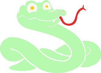 flat color style cartoon snake