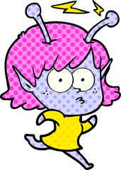 cartoon alien girl