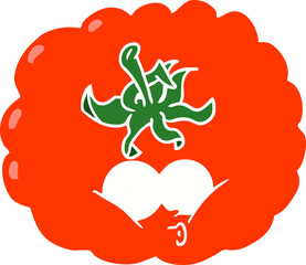 flat color style cartoon tomato