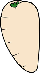 cartoon doodle root vegetable