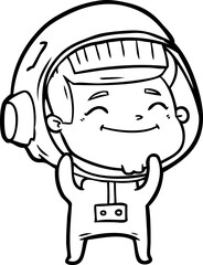 happy cartoon astronaut