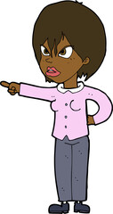 cartoon woman accusing