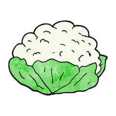 freehand textured cartoon cauliflower