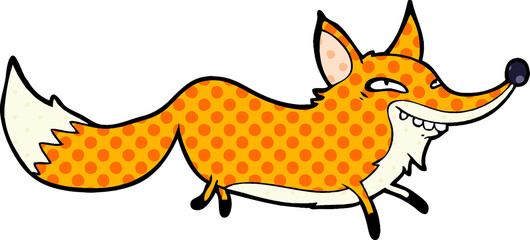 cute cartoon sly fox