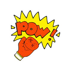 freehand drawn cartoon boxing glove punching