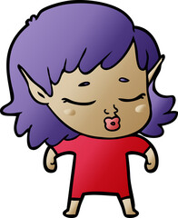 pretty cartoon elf girl