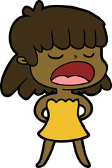 cartoon woman talking loudly