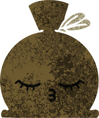 retro illustration style cartoon of a sack