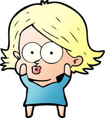 cartoon girl pouting