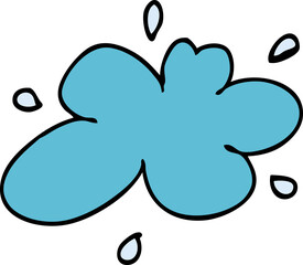 cartoon doodle water splash
