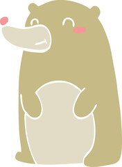 cute flat color style cartoon bear