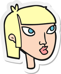 sticker of a cartoon female face