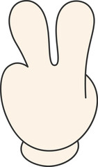 Cartoon Hand Victory Sign