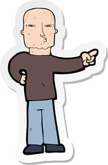 sticker of a cartoon pointing man