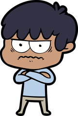 annoyed cartoon boy