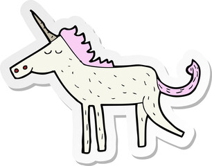 sticker of a cartoon unicorn