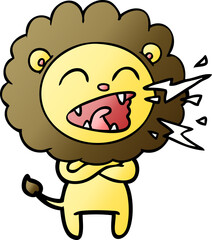 cartoon roaring lion