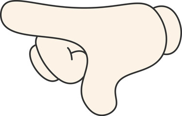 Cartoon Hand Indicates Direction