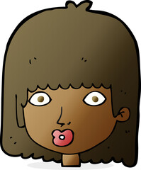 cartoon surprised woman