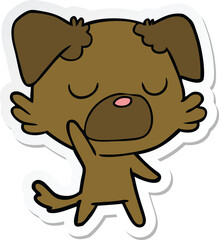 sticker of a cartoon dog