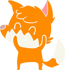 flat color style cartoon friendly fox