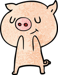 happy cartoon pig