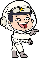 cartoon laughing astronaut