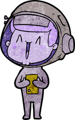 happy cartoon astronaut