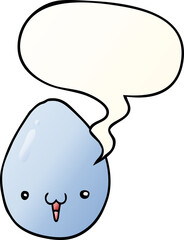 cartoon egg with speech bubble in smooth gradient style