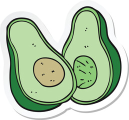 sticker of a cartoon avocado