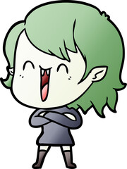 cute cartoon happy vampire girl