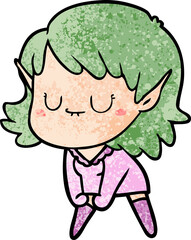 happy cartoon elf girl posing