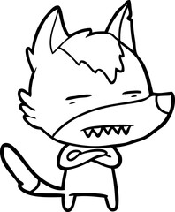 cartoon wolf showing teeth