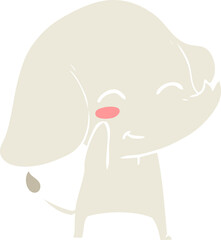 cute flat color style cartoon elephant