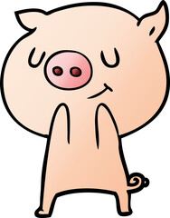 happy cartoon pig