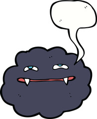 cartoon vampire cloud with speech bubble