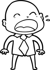 cartoon shouting bald man