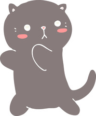 cute flat color style cartoon cat