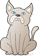 cartoon grumpy little dog