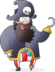 freehand drawn cartoon pirate captain