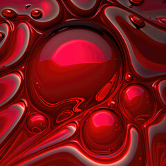 Red liquid abstract background, like in 3D style, ai generation