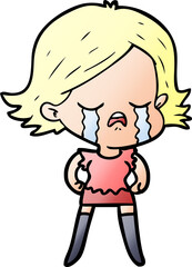 cartoon girl crying