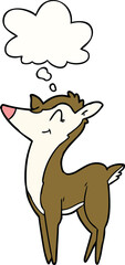 cartoon deer with thought bubble