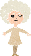 cartoon bitter old woman