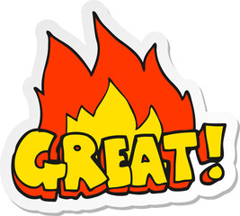 sticker of a GREAT cartoon symbol
