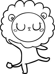 cartoon lion dancing