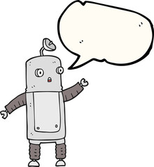 freehand drawn speech bubble cartoon robot