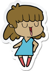 sticker of a cartoon woman