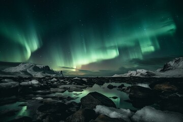 Fototapeta na wymiar Stunning aurora borealis. Generative AI